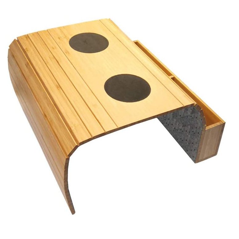 Creative Sofa Sundries Organizer Bamboo Armrest Tray Table Wooden Container for Phone Smart Control