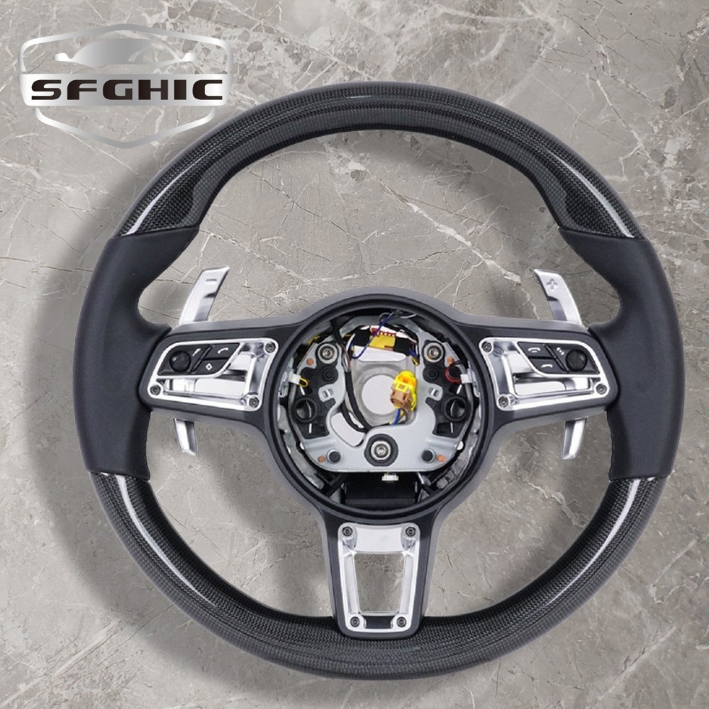 Customized Carbon Fiber Leather Car Steering Wheel For Porsche Panamera Macan Cayenne 918 911 718 970 971 958 Car Accessories