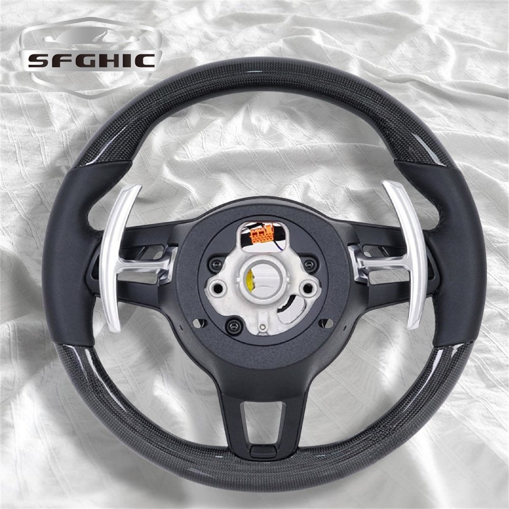 Customized Carbon Fiber Leather Car Steering Wheel For Porsche Panamera Macan Cayenne 918 911 718 970 971 958 Car Accessories