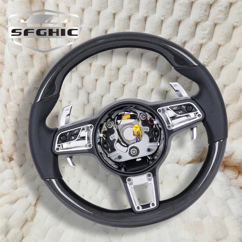 Customized Carbon Fiber Leather Car Steering Wheel For Porsche Panamera Macan Cayenne 918 911 718 970 971 958 Car Accessories