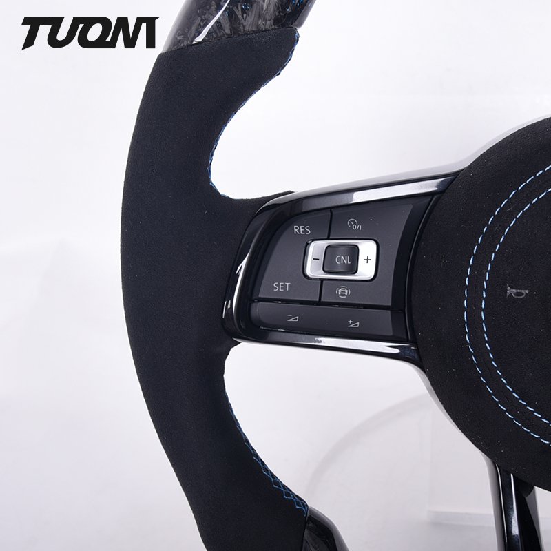 Fit For VW GOLF MK7 GTI GTD GTS GOLF7 R Forge Carbon Fiber Car LED Steering Wheel