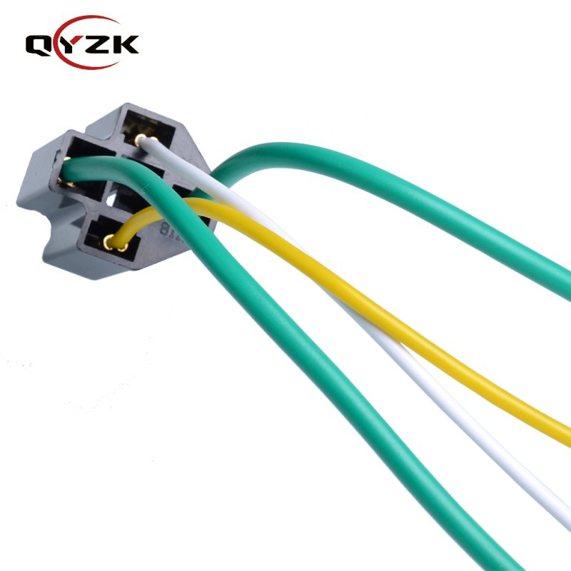 QYZK Socket 4 Pins Female Black QY302 Connector Auto Relay Socket Wire Harness 24v Relay Wiring Harness Kit
