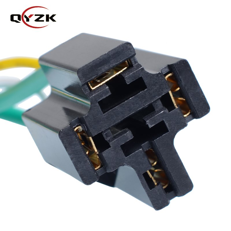 QYZK Socket 4 Pins Female Black QY302 Connector Auto Relay Socket Wire Harness 24v Relay Wiring Harness Kit