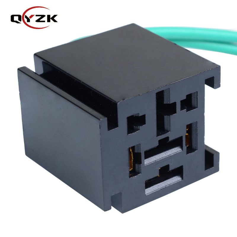 QYZK Socket 4 Pins Female Black QY302 Connector Auto Relay Socket Wire Harness 24v Relay Wiring Harness Kit