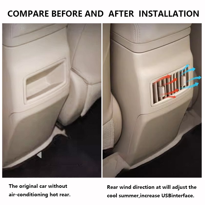 For Toyota Corolla Mirai Auris matrix Starlet Aqua Rear air Conditioning Vents Rear Armrest air Conditioning Vent Upgrade