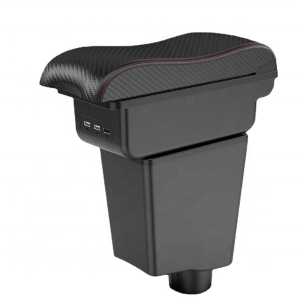 France Car Double Layers Slide USB Design Pu Leather Car Armrest Console Box for Renault Clio 4 2014