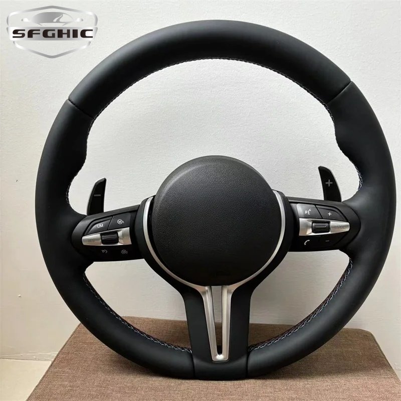 Car Steering Wheel M Performance For BMW F30 F32 F10 F20 F82 E46 E60 E90 M3 M5 Leather LED Carbon Fiber Steering Wheel