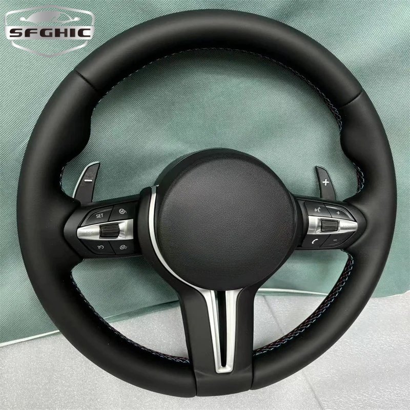 Car Steering Wheel M Performance For BMW F30 F32 F10 F20 F82 E46 E60 E90 M3 M5 Leather LED Carbon Fiber Steering Wheel