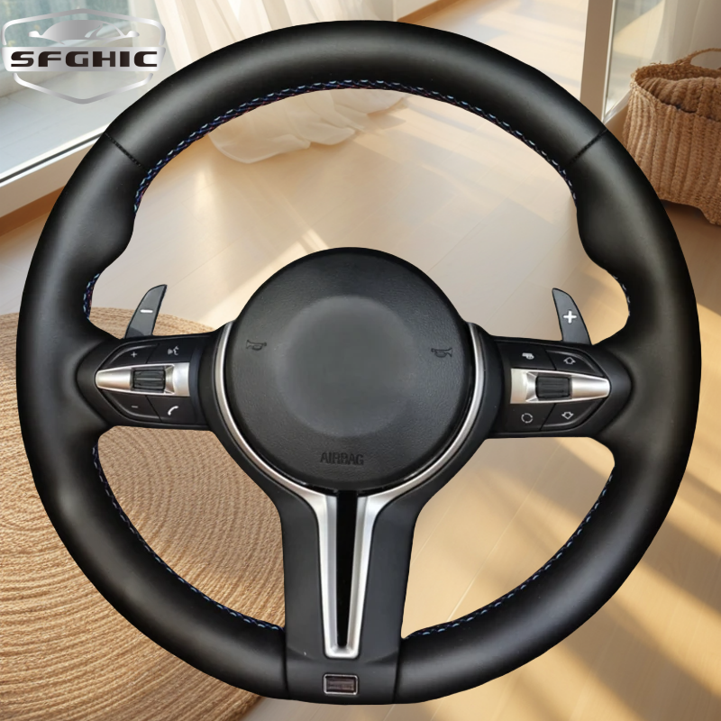 Car Steering Wheel M Performance For BMW F30 F32 F10 F20 F82 E46 E60 E90 M3 M5 Leather LED Carbon Fiber Steering Wheel