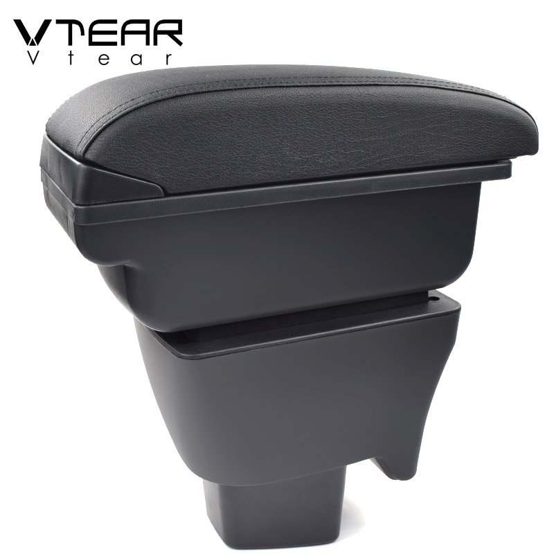 Vtear for Tata Tigor Armrest USB Charging Heighten Double Layer Storage Box Interior Arm Rest Car Accessories Decoration Part