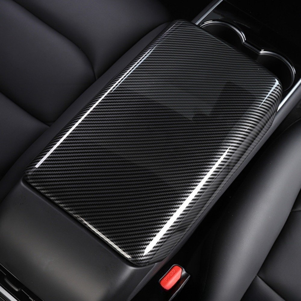 21 Tesla Model Y Armrest Box Panel Modification Suitable for MODEL3 Armrest Storage Box Handbrake Decoration Y