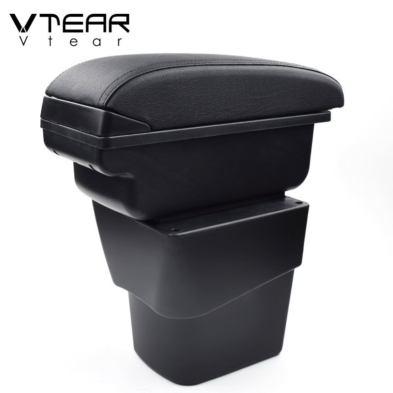 Vtear for Kia Rio Armrest USB Charging Heighten Double Layer Storage Box Central Store Content Interior Car Accessories 11-19