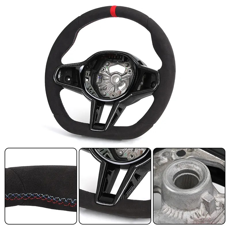 Without Button LCI Full Alcantara Steering Wheel for BMW G Series G01 G20 G05 G26 G30 M3 G80 M4 G82 M8 F92 F96 F97 M235i M340i