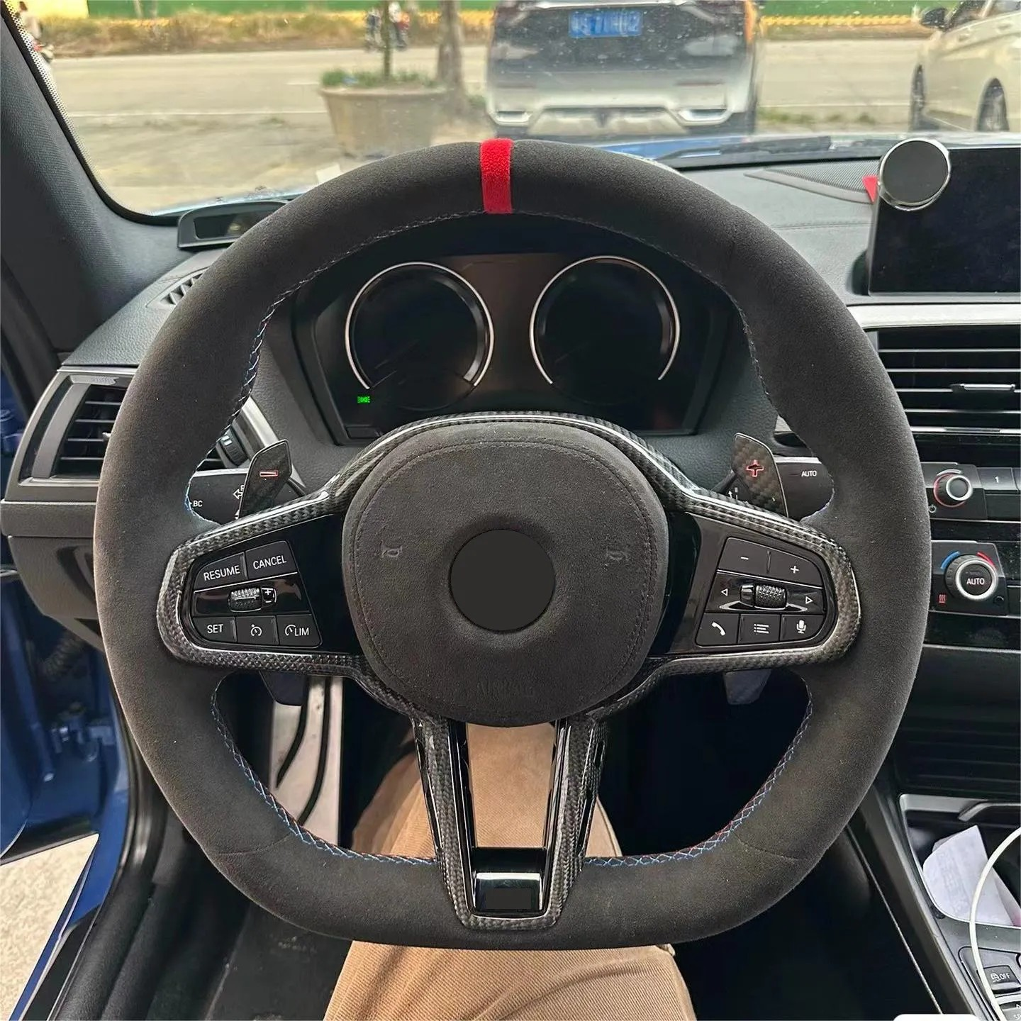 Without Button LCI Full Alcantara Steering Wheel for BMW G Series G01 G20 G05 G26 G30 M3 G80 M4 G82 M8 F92 F96 F97 M235i M340i