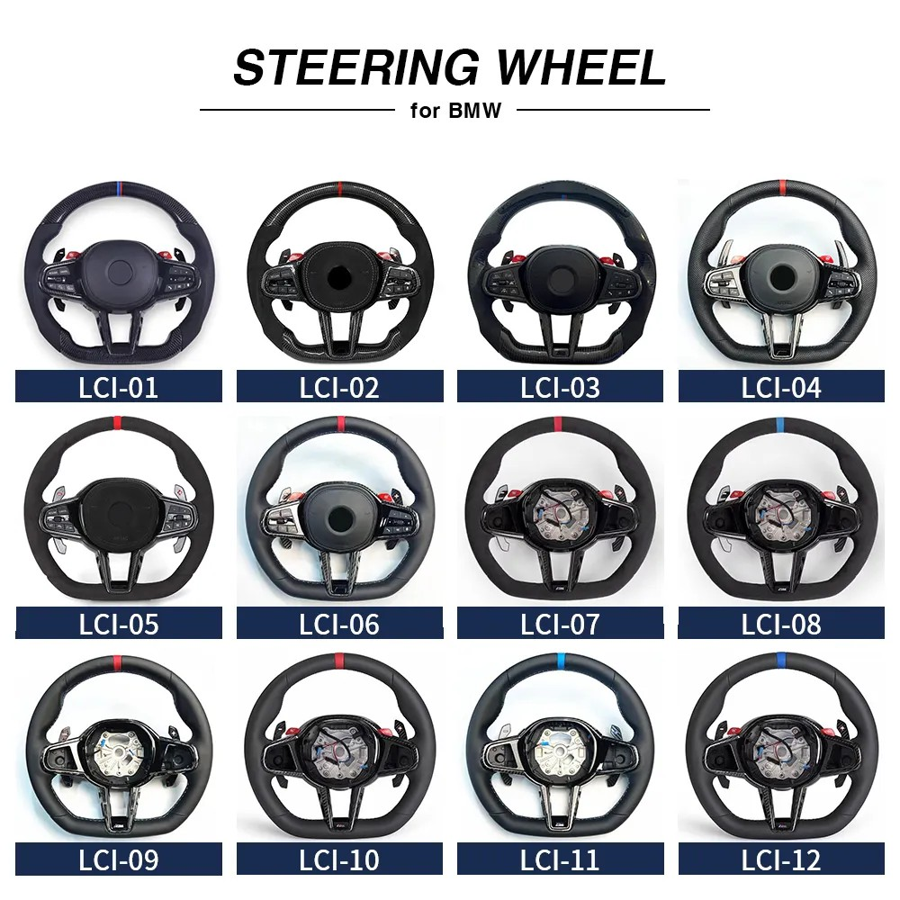 Without Button LCI Full Alcantara Steering Wheel for BMW G Series G01 G20 G05 G26 G30 M3 G80 M4 G82 M8 F92 F96 F97 M235i M340i