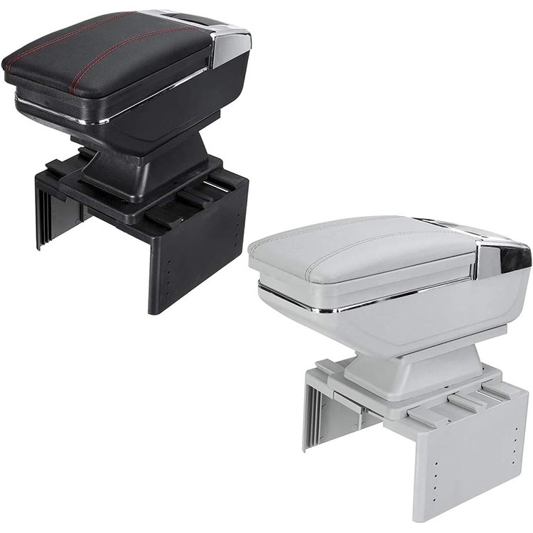 ABIRAM General Universal Car Armrest Storage Box Interior Accessories for Car With Cup Holder