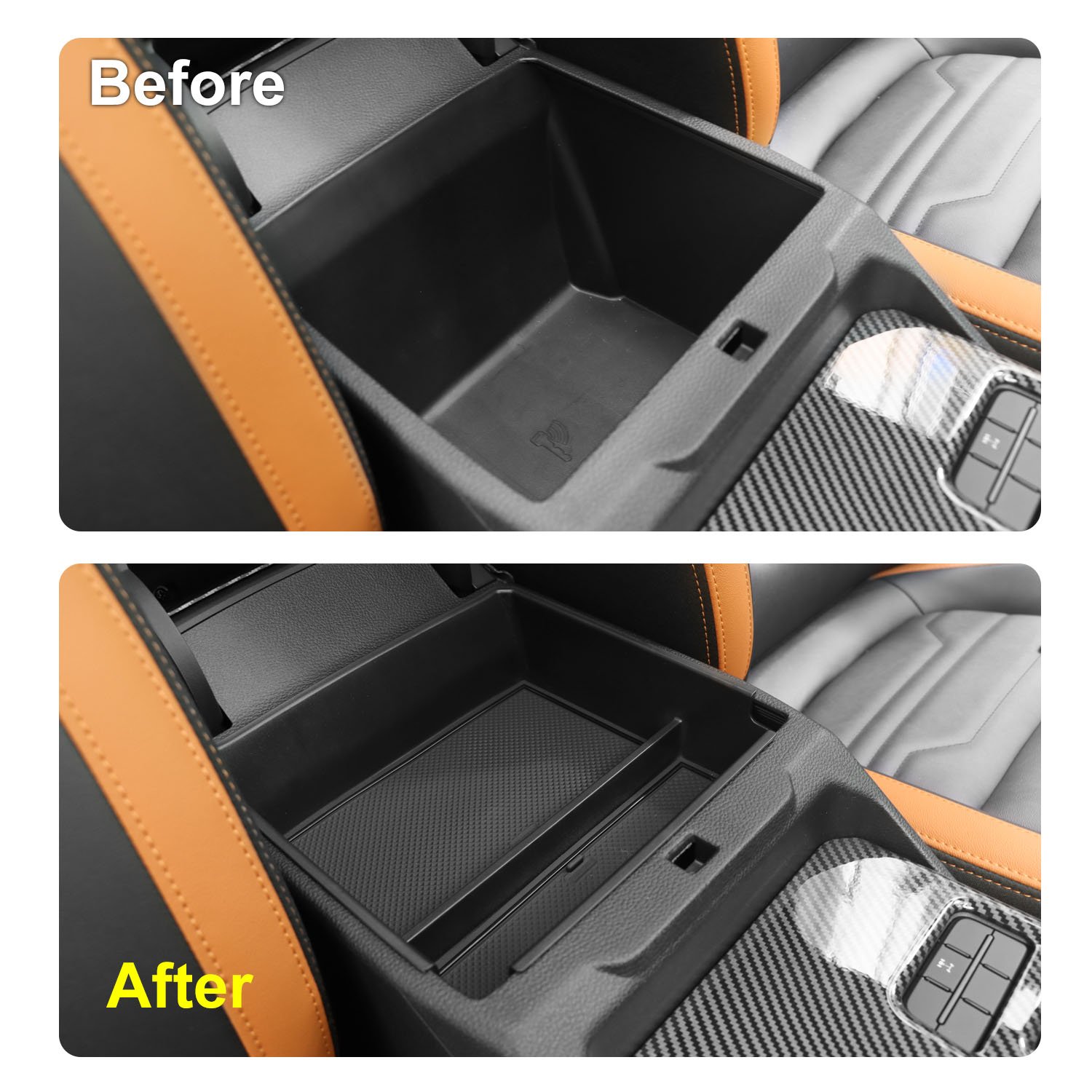 Car Central Console Armrest Storage Box Storage Tray for Ford Ranger 2023 2024 Next Gen Accessories Container Store Content Box