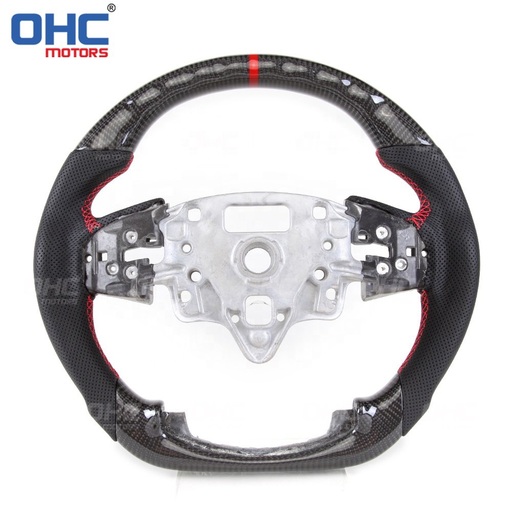 Custom Leather Steering Wheel For 2019 2020 2021 2022 Gmc Sierra 1500 Carbon Fiber Steering Wheel Ohc Motors