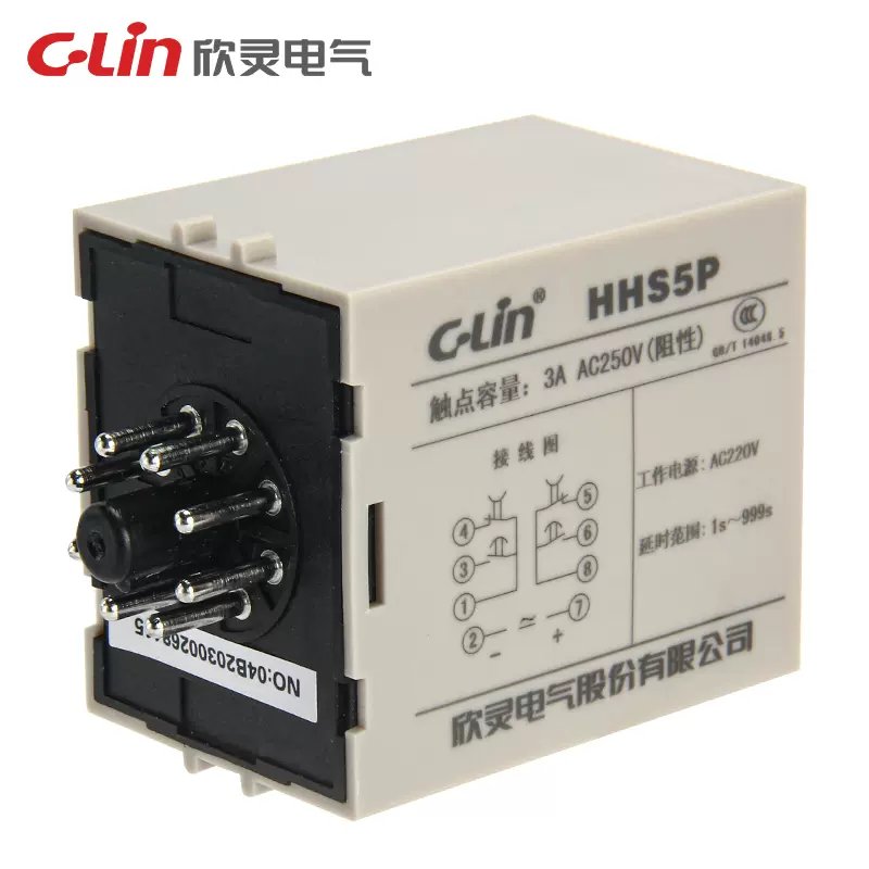 Authentic Original C-Lin Delay Time Relay HHS5P AC380V AC220V DC24V 9.9S 99S 99M 9.99S 99.9S 999S
