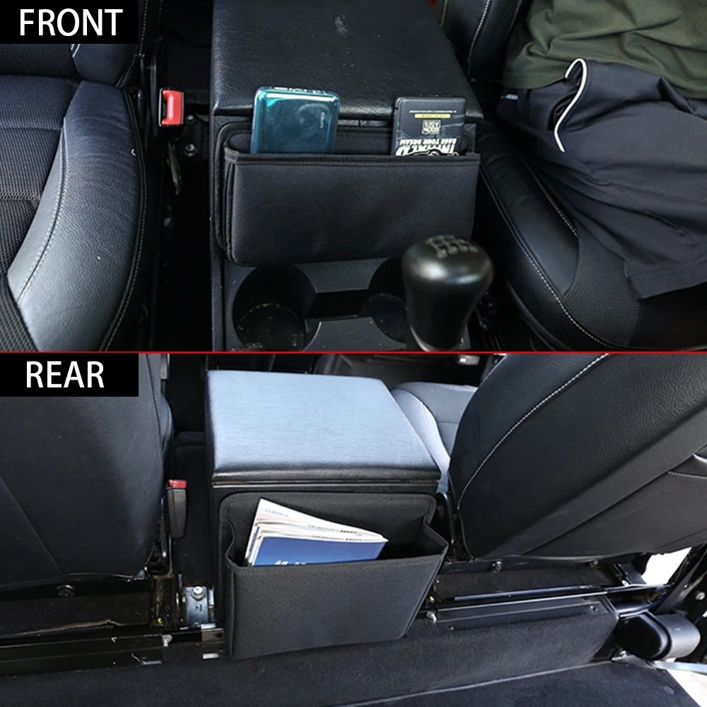 For Land Rover Defender 90 110 130 2009-2018 Black Cotton Car Armrest Box Organizer Storage Bag Auto Accessories