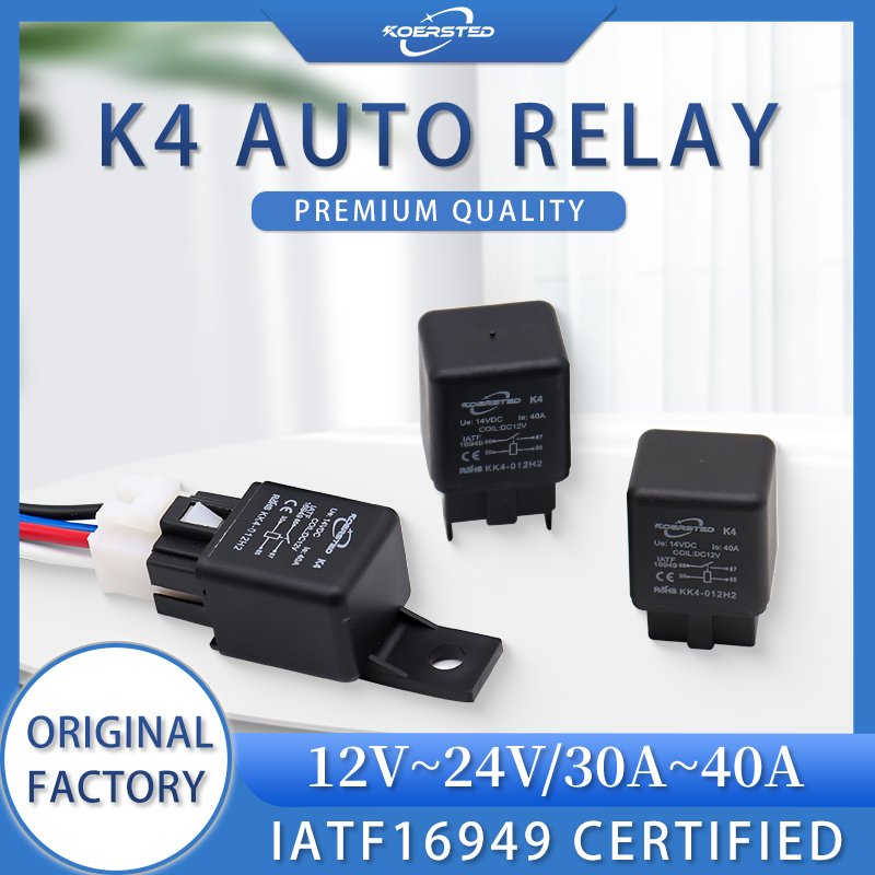 KKA-K4 40A/30A Auto Relay for Car Air Conditioner/Fan 12V 24V 4P 5P New Condition