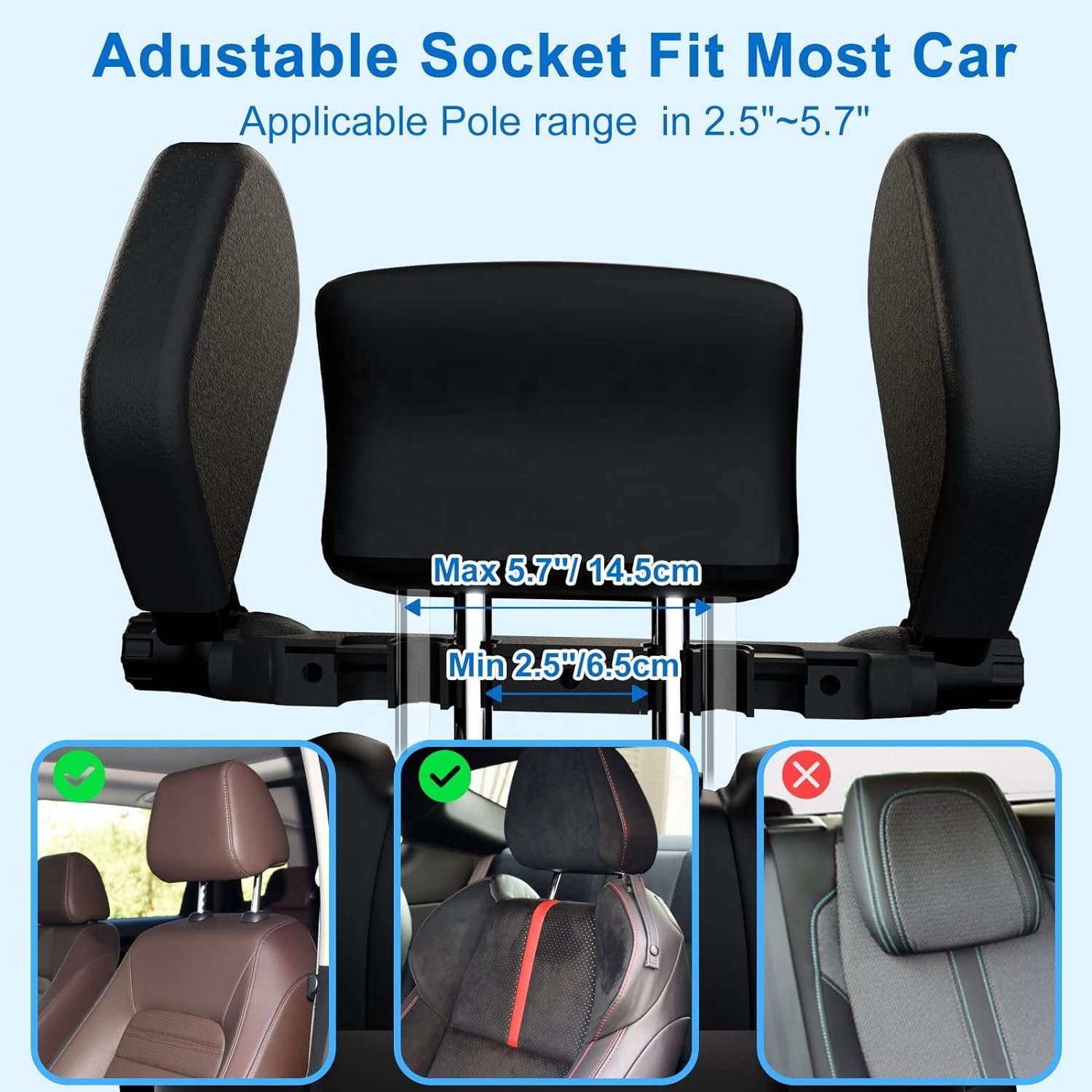 Car Seat Headrest Pillow, 360 Adjustable Car Seat Head Neck Support Rest Cushion, Travel Car Sleeping Pillow
