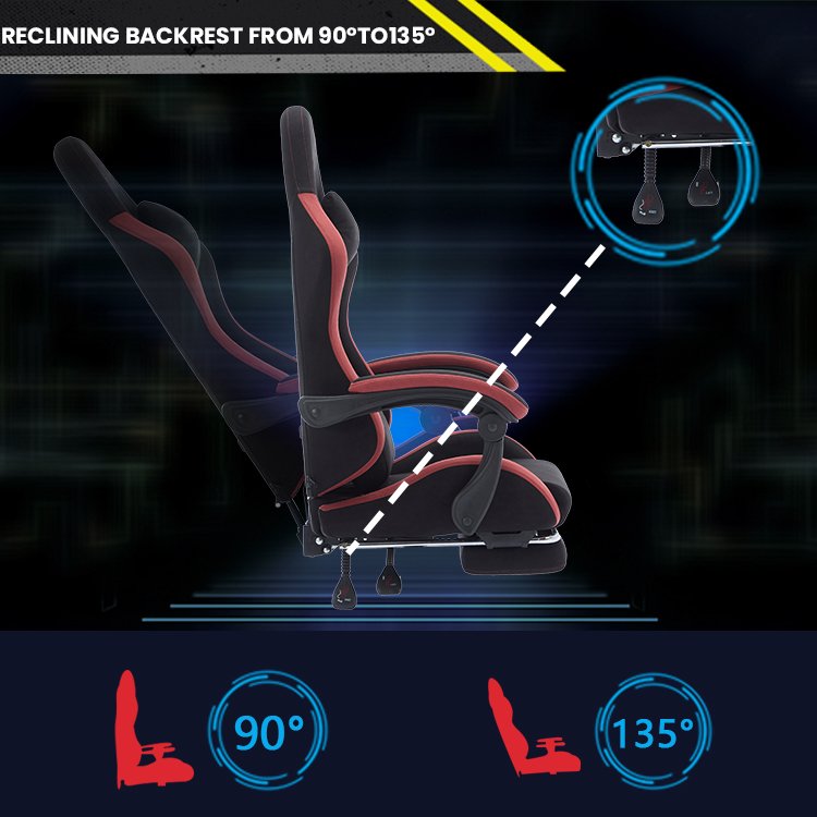6 Colors Ergonomic PC Computer Chair Breathable Leathaire Fabric Gaming Chair With Footrest