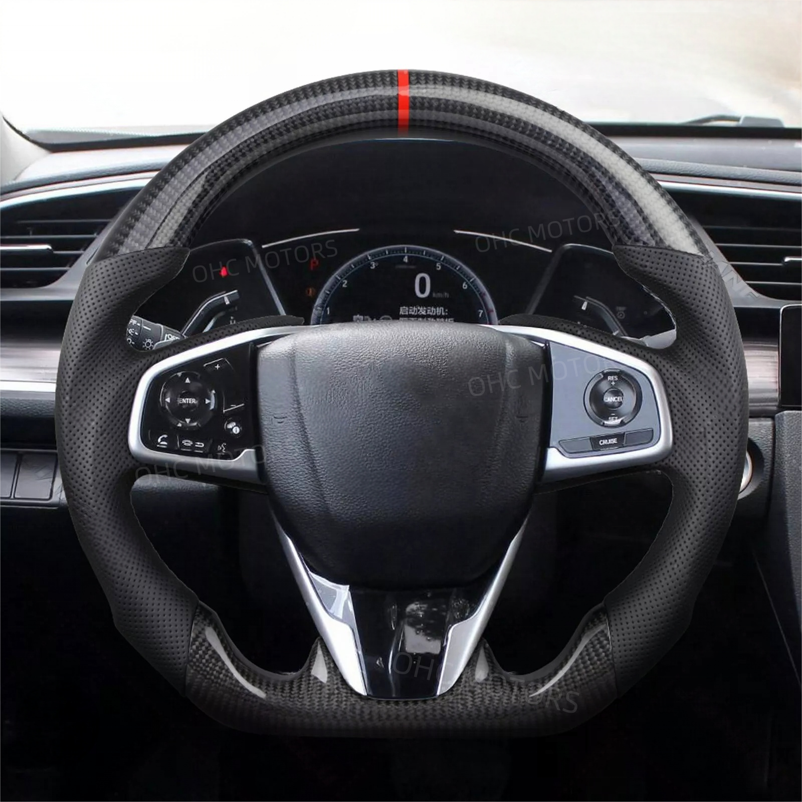Factory Price Sport Carbon Fiber Steering Wheel For 2016-2021 Honda Civic Gen 10th Type R Fk1 Fk8 Steering Wheel