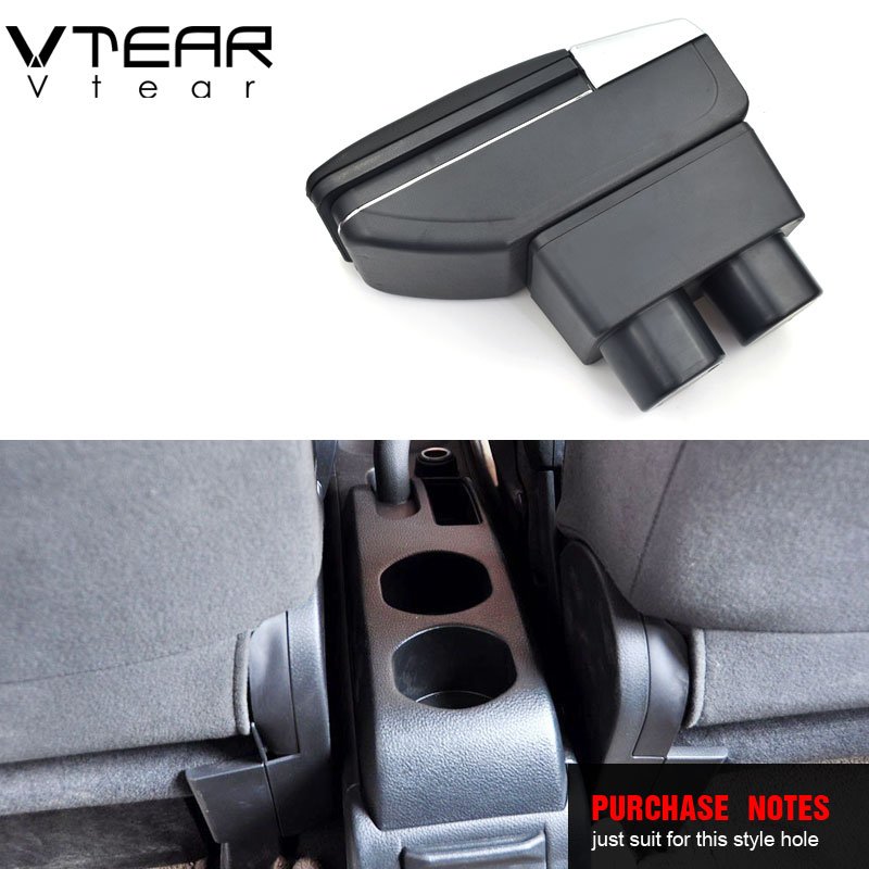 Vtear for Nissan Tiida Armrest Leather Central Store Storage Box Red Thread Car-styling Interior ABS Arm Rest Accessories 05-14
