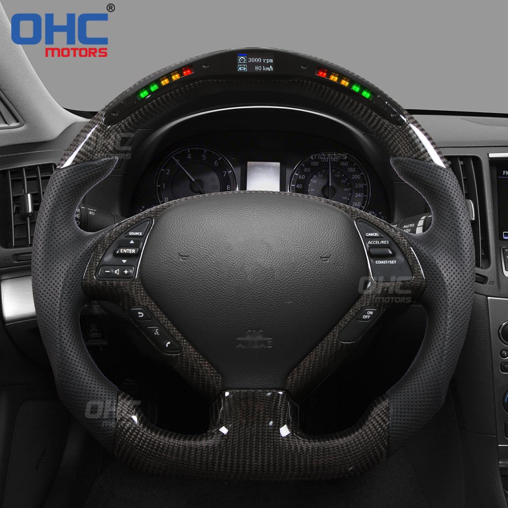 2008 g37 coupe steering wheel for infiniti g37 led real carbon fiber steering wheel ohc motors