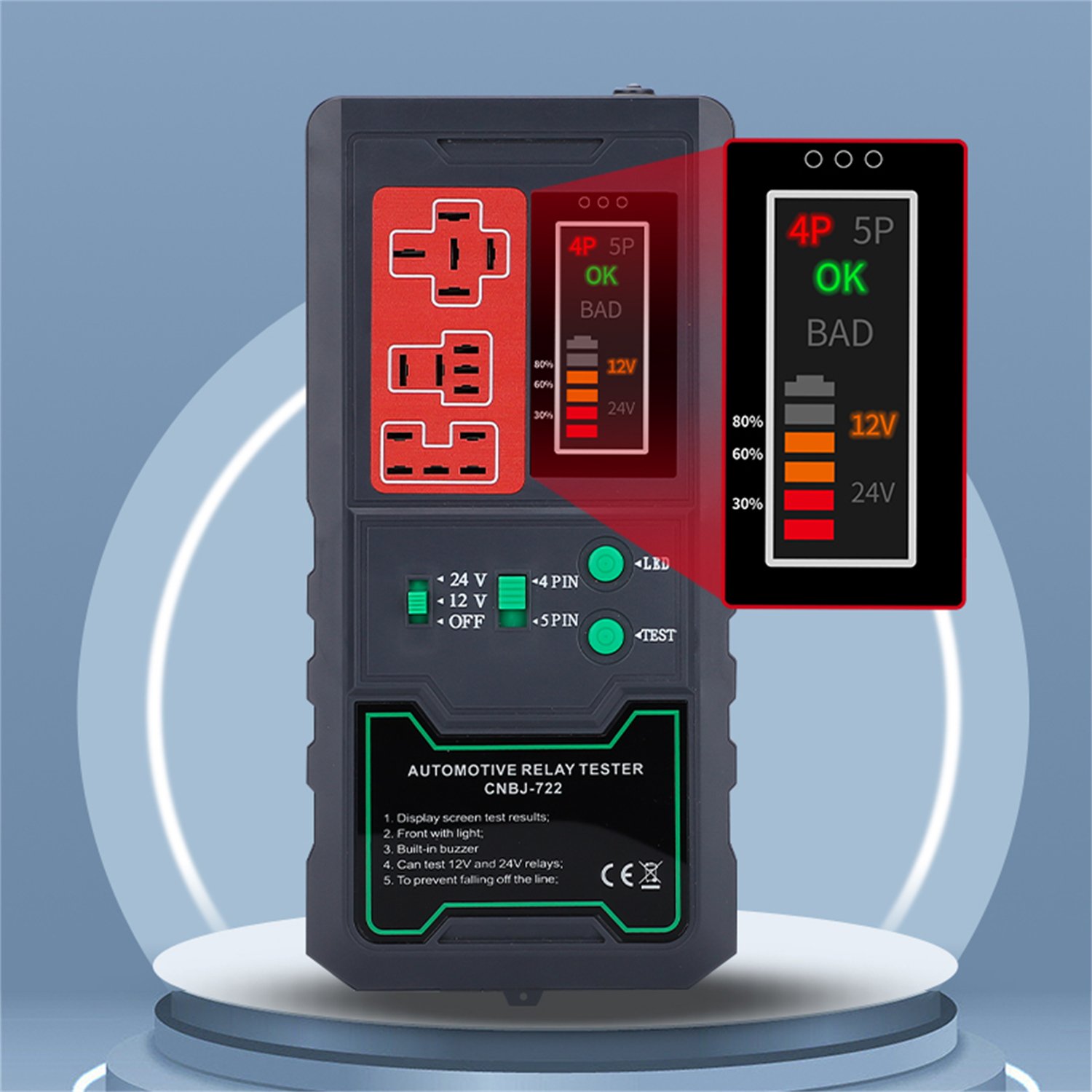 Auto Relay Tester CNBJ-722 Wireless Automotive Electronic Relay Tester for 12V 24V Car Relay Tester Auto Diagnostic Tools