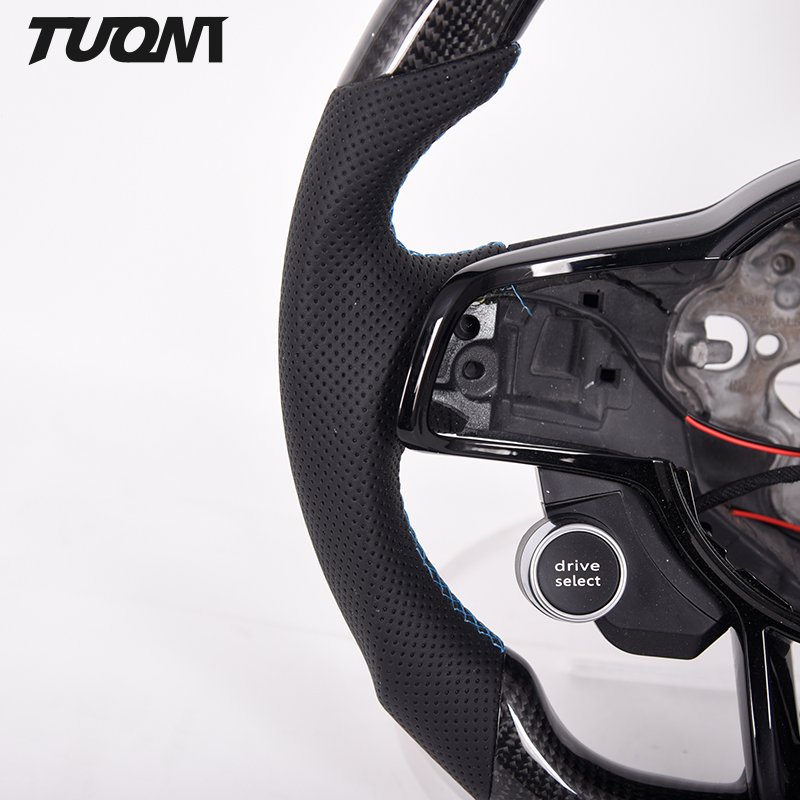 Sport car carbon fiber start stop button steering wheel for VW polo MK5 MK6 MK7 gti steering wheel