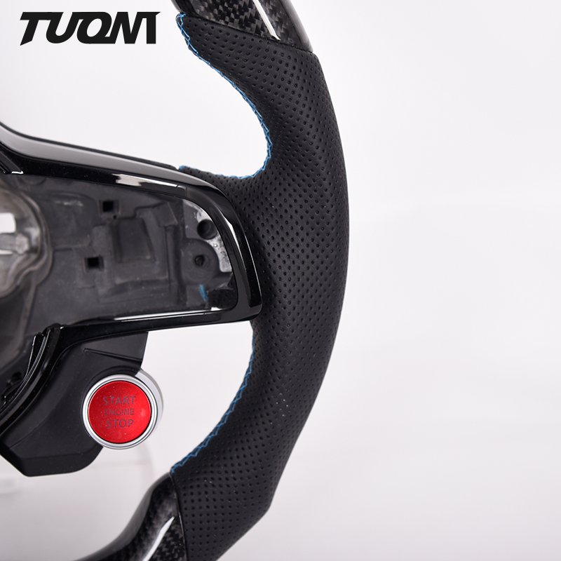 Sport car carbon fiber start stop button steering wheel for VW polo MK5 MK6 MK7 gti steering wheel