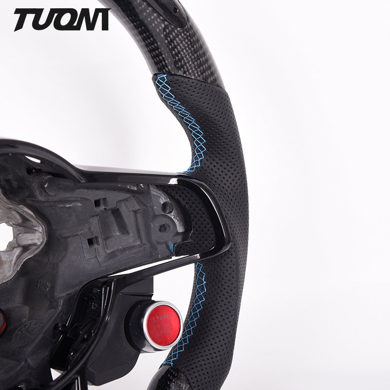 Sport car carbon fiber start stop button steering wheel for VW polo MK5 MK6 MK7 gti steering wheel