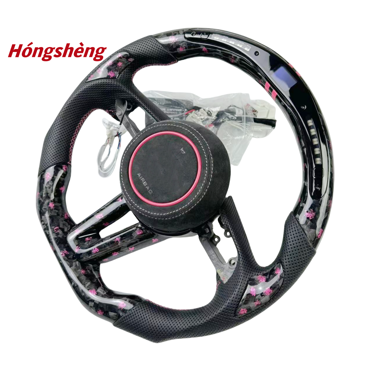 For Mazda cx3 cx5 Custom modified car steering wheel Custom pink forged LED steering wheel