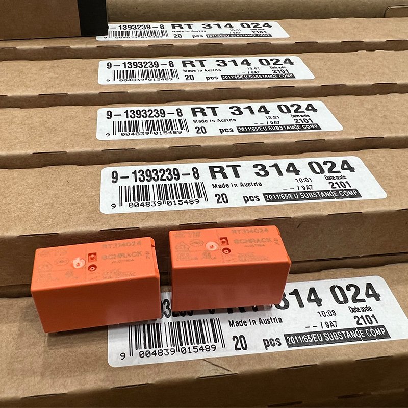 TE RT314024 RELAY GEN PURPOSE SPDT 16A 24V Made in Austria New and Original in Stock