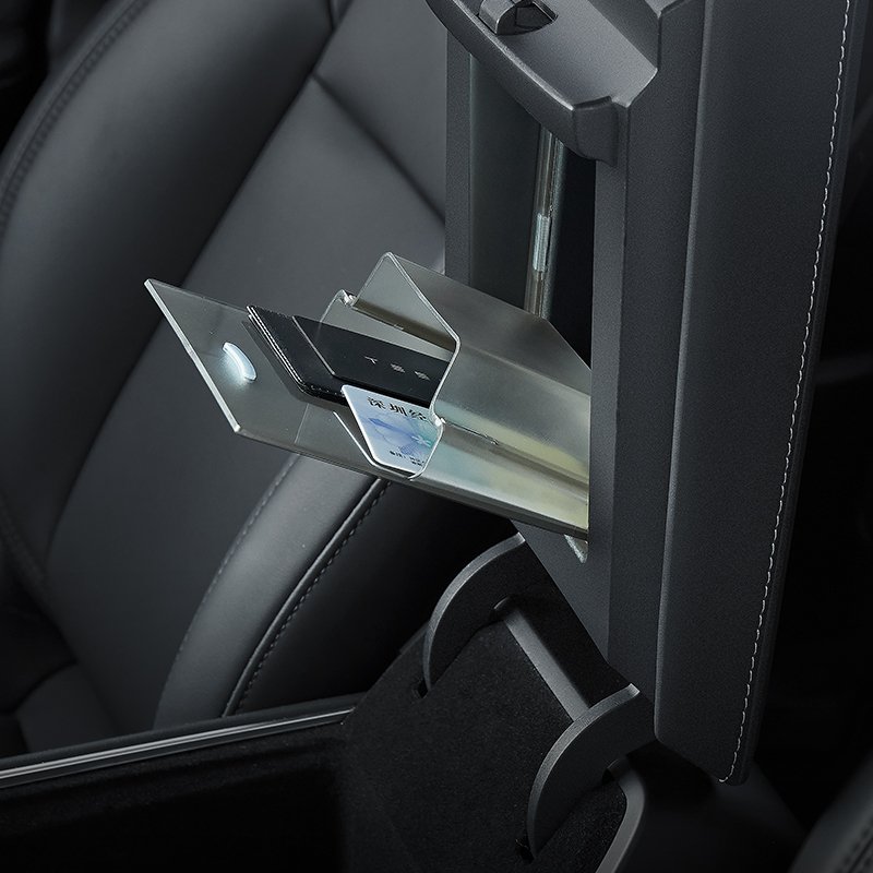 Center Control Hidden Armrest Box Storage Box Portable Handle Magnetic Storage Tray Out of View for Tesla Model 3/Y