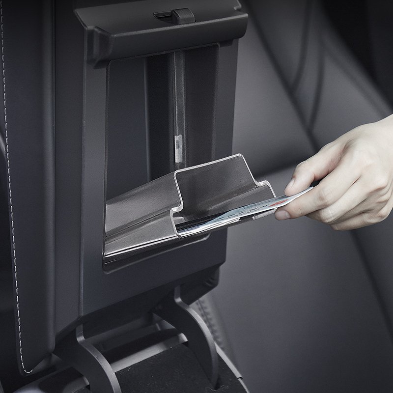 Center Control Hidden Armrest Box Storage Box Portable Handle Magnetic Storage Tray Out of View for Tesla Model 3/Y