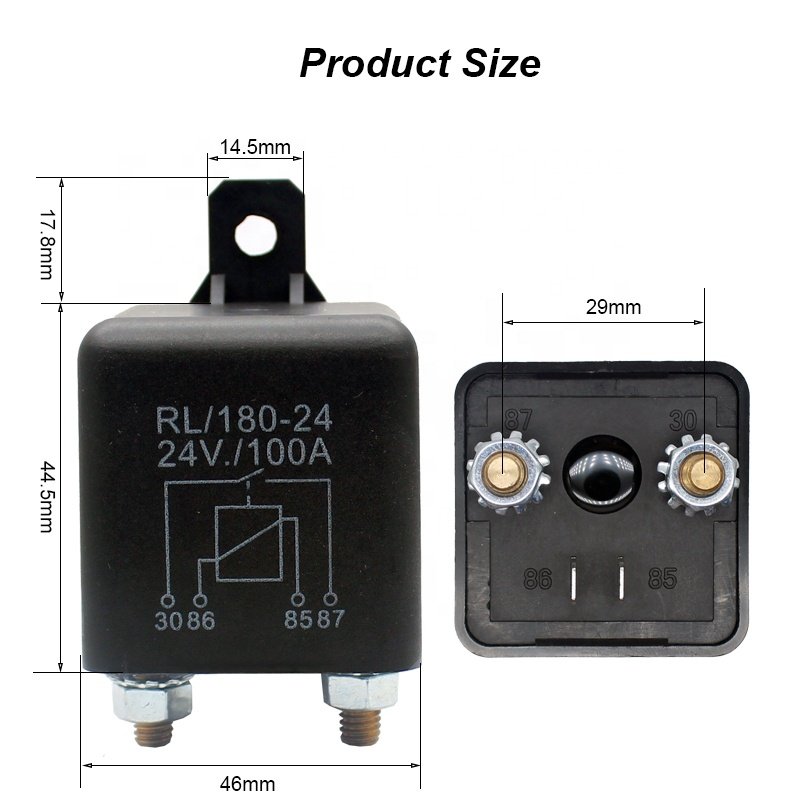 Dustproof SPST 4 Pin 100A 24A High Current Relay Starting Auto Relay for Car Truck Boat Marine