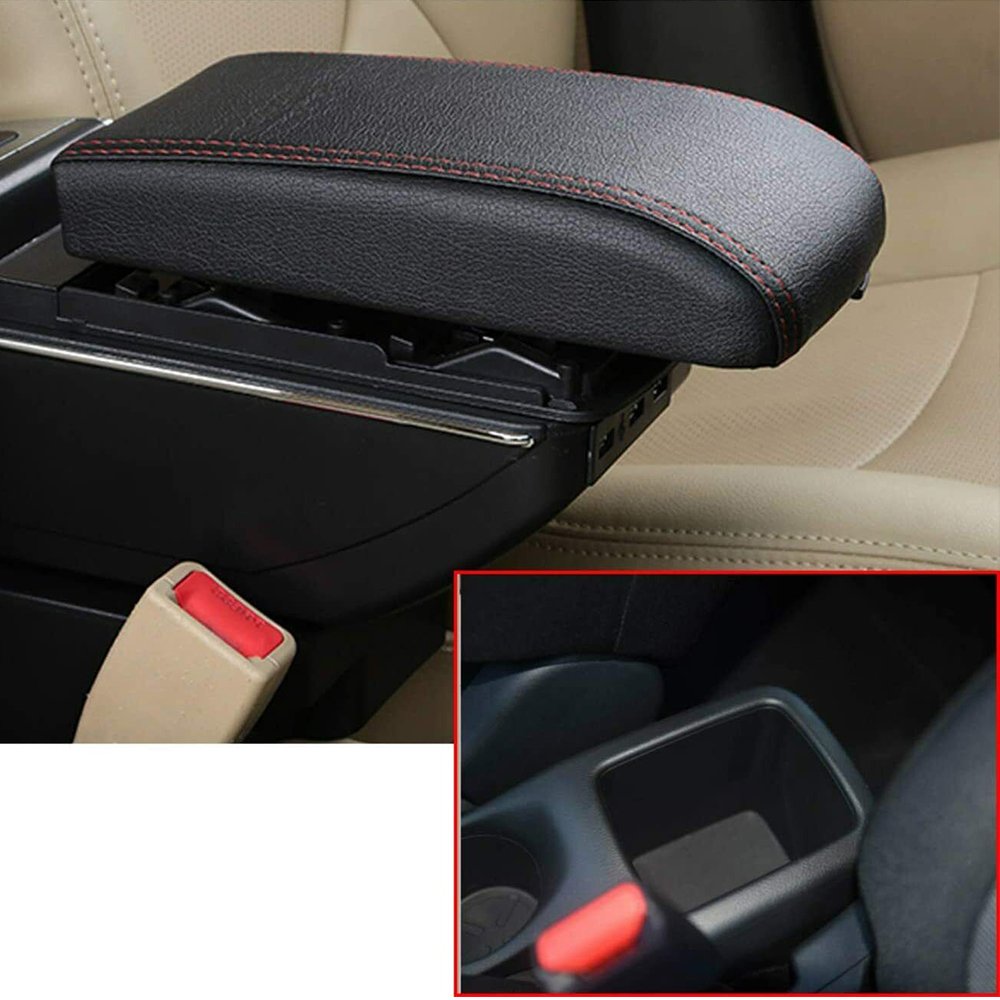 Car Center Console Armrest Box With 7 USB Smart Ports Led Light Armrest Car Storage Box Console Organizer for Nissan Kicks