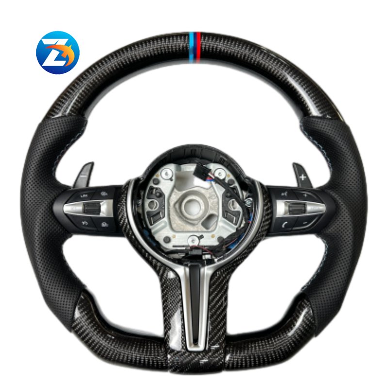 Custom Black Leather Carbon M Sport Steering Wheel for BMW F10 F30 F31 F32 F20 E92 M3 M4 M5 M6