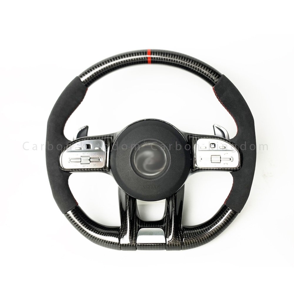 Factory Carbon Fiber Steering Wheel C217 W211 W212 W221 W222 S63 C63 GLA45 C43 SLC for benzs AMG W204 W205 CLA GLA 45 Class