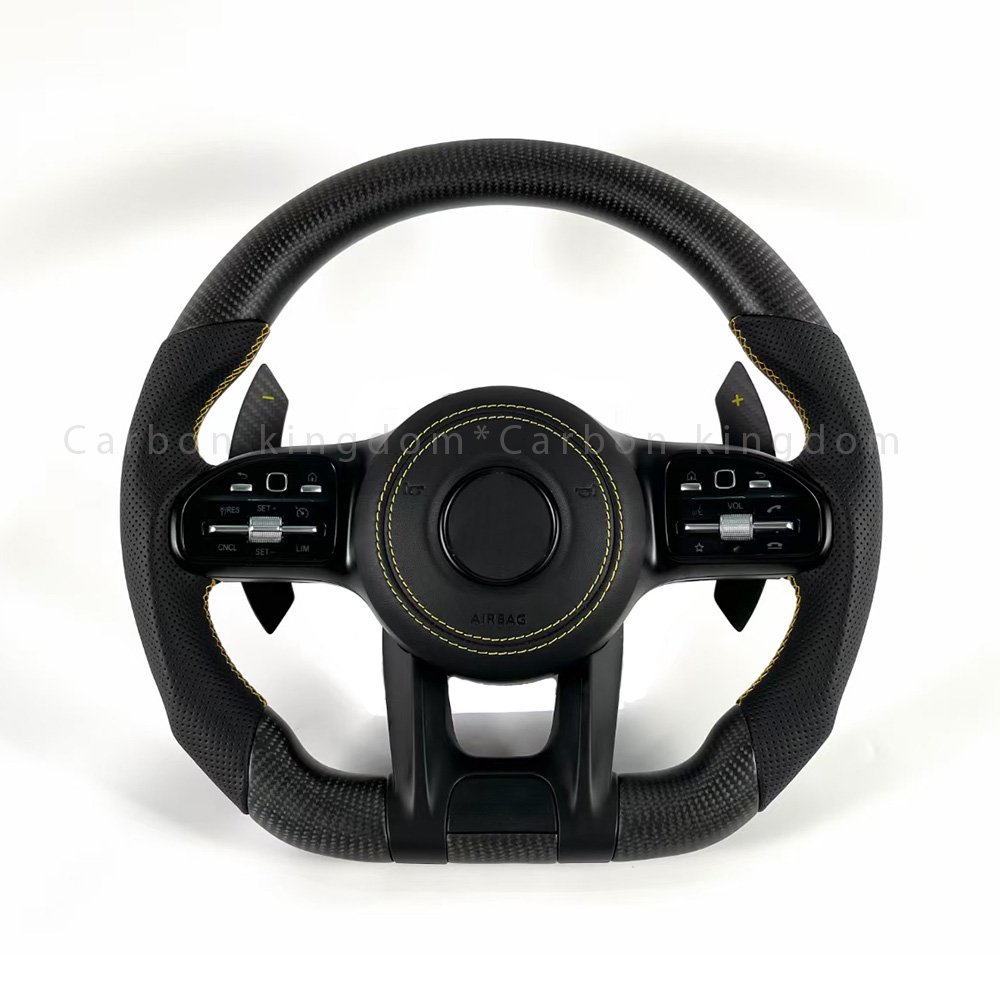Factory Carbon Fiber Steering Wheel C217 W211 W212 W221 W222 S63 C63 GLA45 C43 SLC for benzs AMG W204 W205 CLA GLA 45 Class