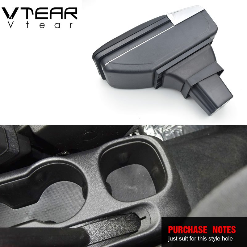 Vtear for Chevrolet Onix Armrest Leather Central Store Storage Box Red Thread Car-styling Interior ABS Arm Rest Accessories Part