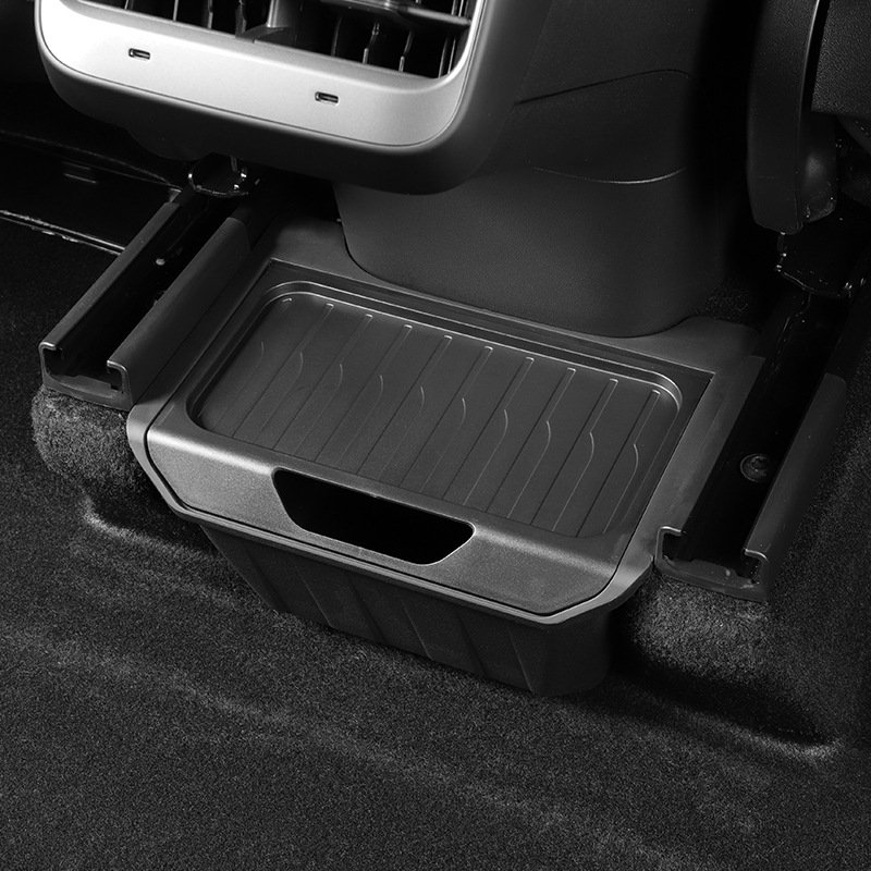For Tesla Model Y Rear Storage Armrest Box with Auto Parts Car Organizers Trash Can