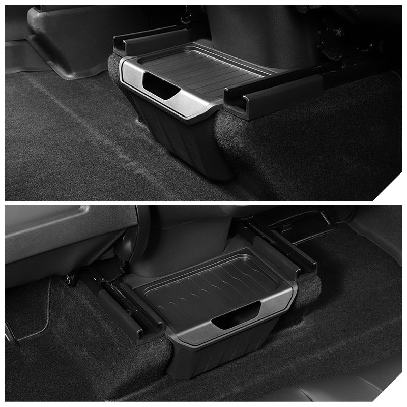 For Tesla Model Y Rear Storage Armrest Box with Auto Parts Car Organizers Trash Can