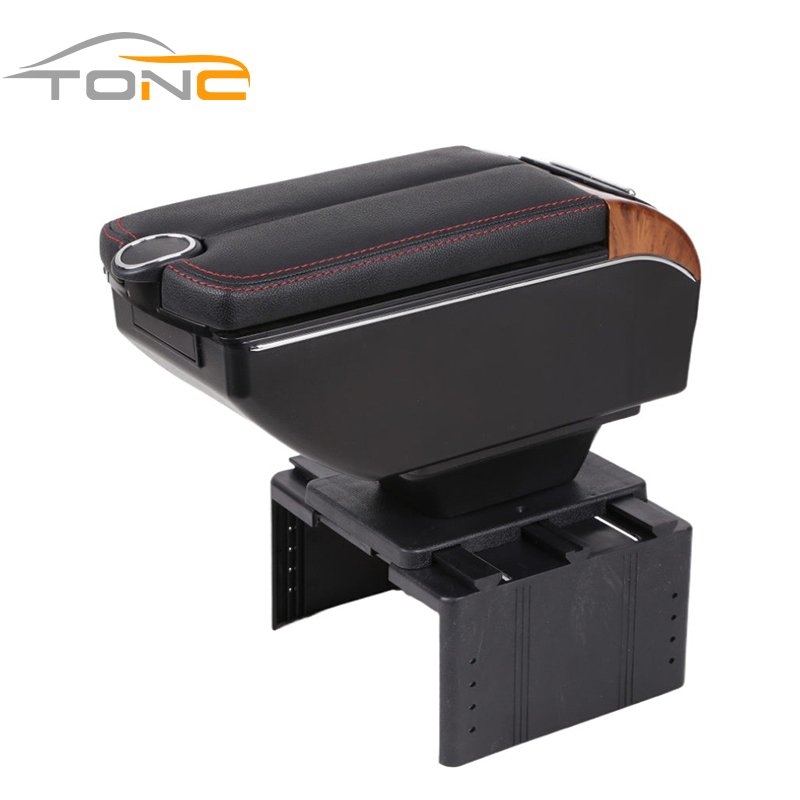 High Quality Car Interior Center Armrest Box Universal Seat Armrest Box Black Center Console Box with Water Cup Hole