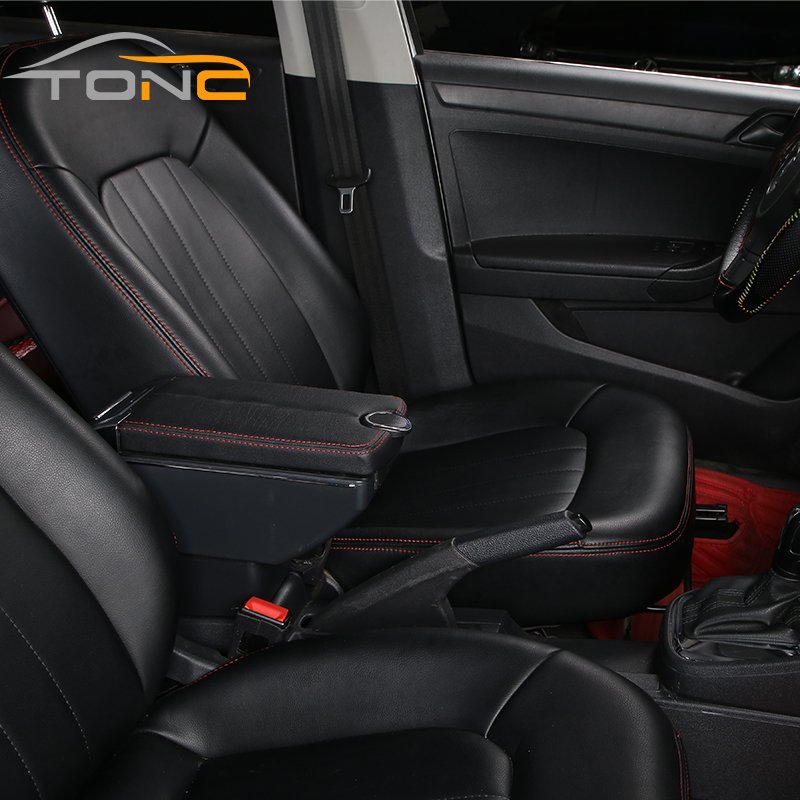 High Quality Car Interior Center Armrest Box Universal Seat Armrest Box Black Center Console Box with Water Cup Hole