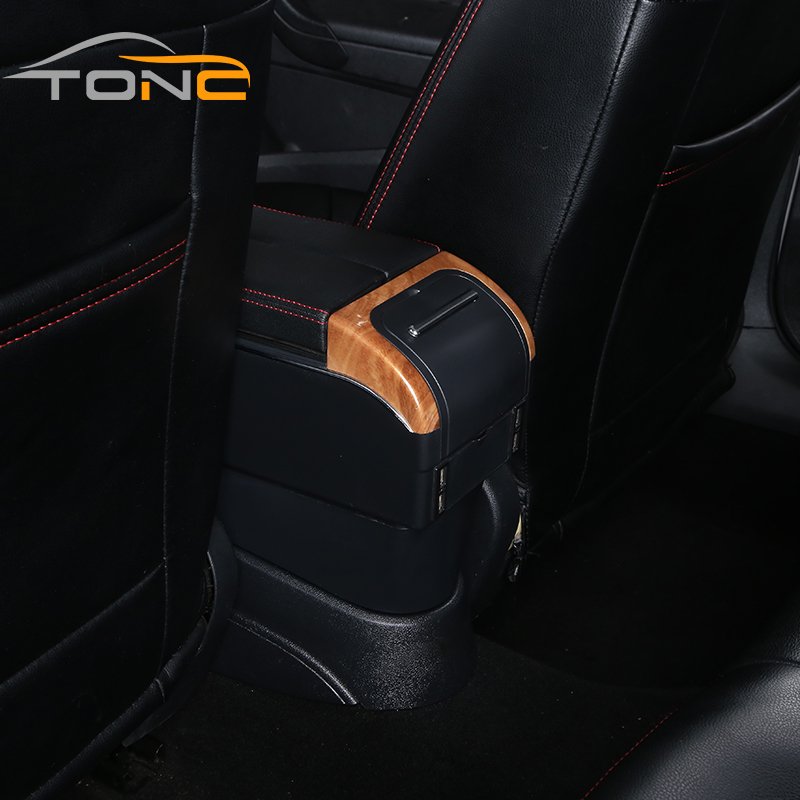 High Quality Car Interior Center Armrest Box Universal Seat Armrest Box Black Center Console Box with Water Cup Hole