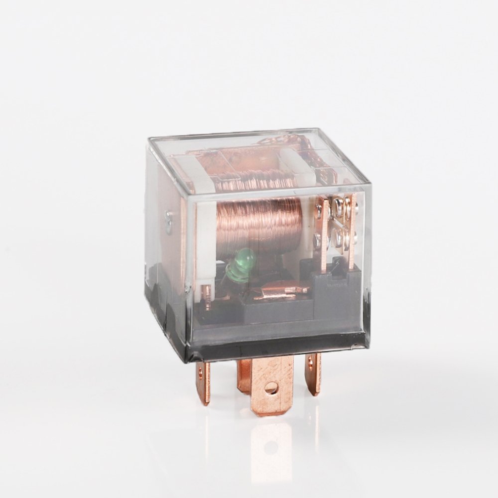 JD1914 Transparent Double Contact 12 Volt Relay 80A 5Pin With Led Relays 24v Auto Headlight Horn Relay